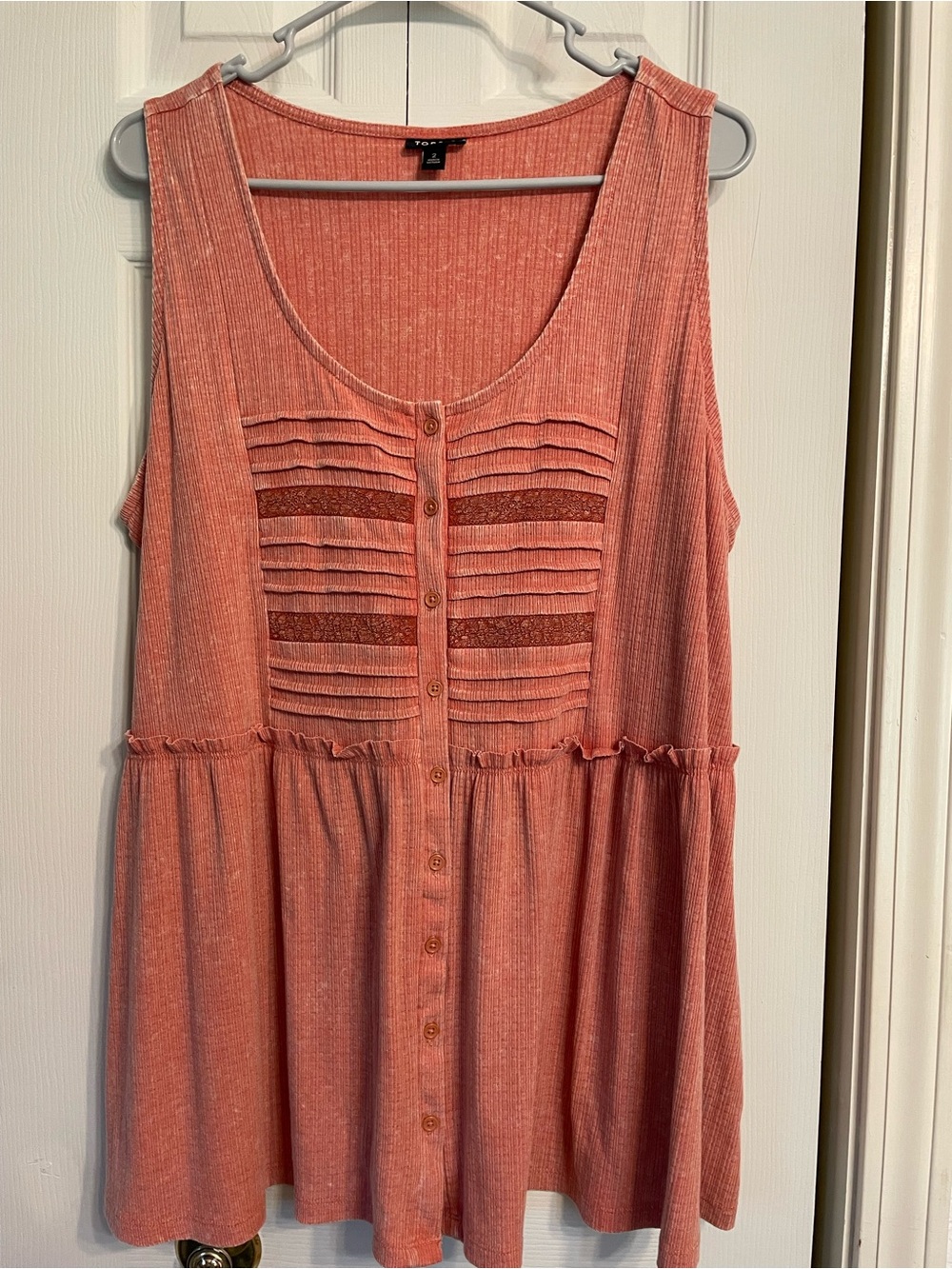 torrid Coral Textured Ribbed Tank Top